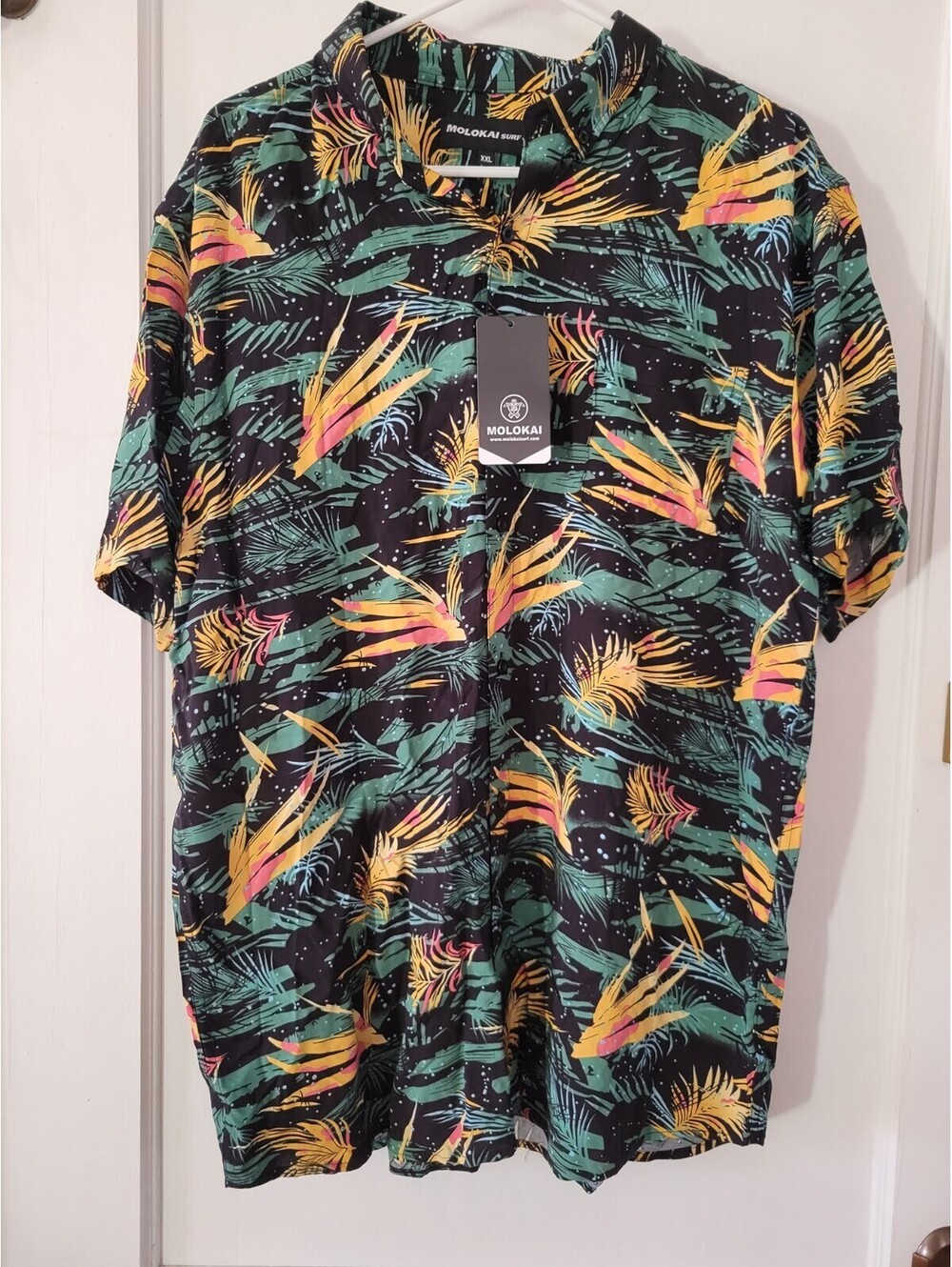 Molokai Surf Men’s XL Hawaiian Beach Shirt Floral Palm Short Sleeve Aloha NWT